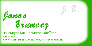 janos brumecz business card